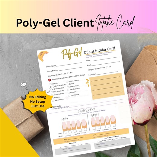 Polygel Client Intake Form | Nail Technician Consultation Card | Client Record (digital PDF) - Etsy UK