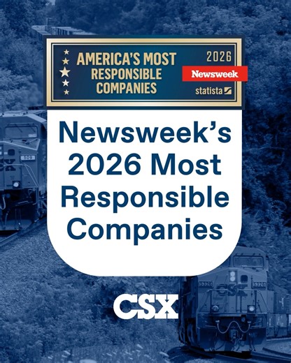 CSX on Instagram: "CSX has been named #1 in Transportation & Logistics on the @newsweek Most Responsible Companies List for the second year in a row. This honor reflects our commitment to sustainability, ethical business practices, and community engagement. We’re proud to set the industry standard for responsible business. Learn more about our initiatives at csx.com/sustainability. #CSXProud #Sustainability"