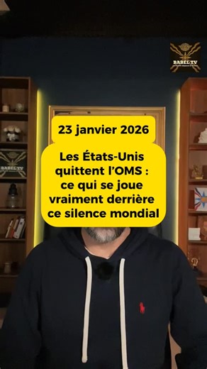 Babel TV on Instagram: "🇺🇸⚕️Les États-Unis quittent l’OMS : ce qui se joue vraiment derrière ce silence mondial Le 22 janvier 2026, un événement historique passe presque inaperçu : les États-Unis ne font officiellement plus partie de l’Organisation mondiale de la santé. Un an plus tôt, Donald Trump signait un ordre exécutif actant ce retrait, invoquant la mauvaise gestion du Covid-19, le manque de transparence et l’influence politique au sein de l’OMS. Derrière ce départ, une question dérangea