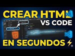 Como crear un archivo HTML en Visual Studio Code (EN SEGUNDOS)