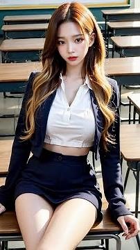 AI, woman, school, trainee teacher, lookbook/AI, 여성, 학교, 교생, 룩북/AI, 女性, 学校, 修習教師, ルックブックです。