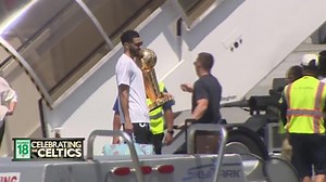 WATCH: Jayson Tatum boards plane to Miami as Celtics celebrate NBA championship