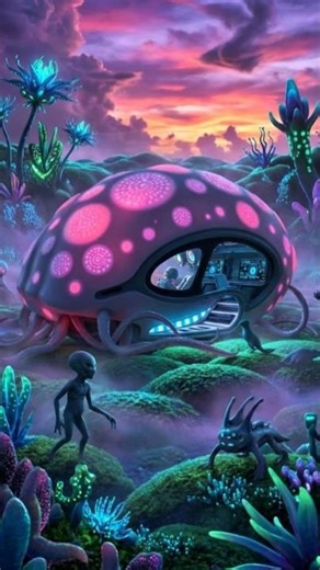 Inside the Glowing Alien Pod 🌌👽 #SciFi #AlienPod #FuturisticTech #AlienWorld