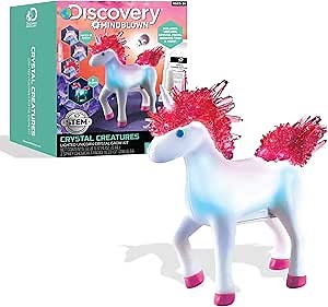 Discovery #MINDBLOWN Crystal Creatures Set, Lighted Unicorn Crystal Grow STEM Kit, Includes Growing Solution, Tools, LED Light, and More