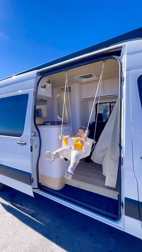 Spirit Camper Van Conversions on Instagram: "Looking for your Dream Camper Van? Then click the link in bio to see our Beautiful Camper Vans! 🚐 Everyone loves a van swing 👶🏻 Follow @spirit.campervans 🌎🏔🌲🚐🏕🌲🏔🌎 #baby #offroad #homeonwheels #vanlife #jeepwrangler #vanlifediaries #campinglife #tinyhouse #rvlife #buslife #campinglife #roadtrip #outdoor #vanlifediaries #vanlifenevada #vanlifeusa #homeiswhereyouparkit #valifeproject #wander #adventure #babyphotography"