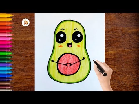 How to Draw a Cute Avocado | Easy Drawing for Beginners
