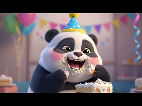 Panda Birthday Song 🐼🎉 | Cute Kids Song with Cake & Dance