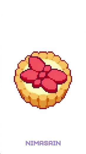 strawberry butterfly pie pixel art timelapse