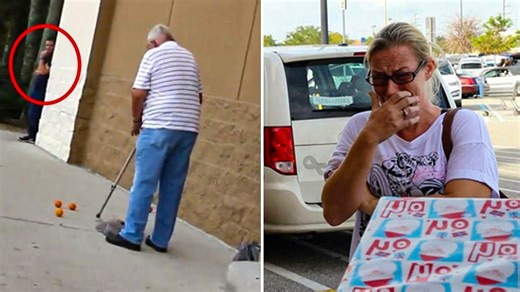 After An Old Man Drops His Groceries And A Woman Helps Him, She Realizes He Tricked Her