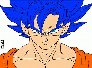 Goku Blue coloring page, printable Goku Blue