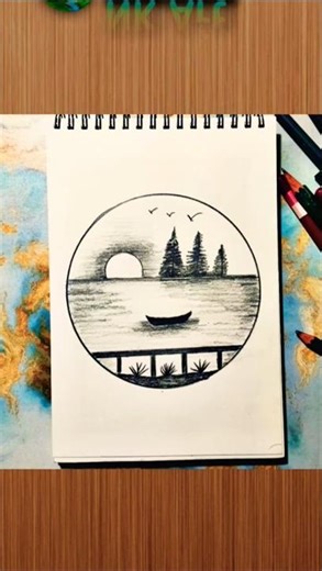 How to draw a nature Drawing 🎨🖌️ #art #sketch #shorts