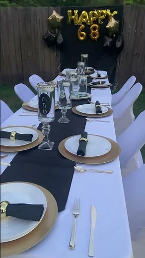 black and gold party decor/ Dollar tree style
