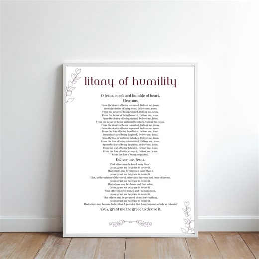 Litany of Humility Prayer PDF, Printable Catholic Prayer for Humility, Minimal Catholic Lent Prayer Card, Catholic Faith Humble Prayer - Etsy