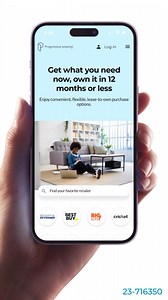 Shop ANYWHERE with the Progressive Leasing app! Click here to get started > > > https://progleasing.onelink.me/ULmu/m4qkk1ke | Progressive Leasing