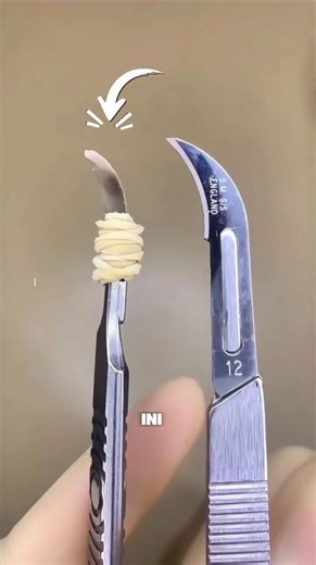 This knife is said to be sharper than a regular steel knife because...