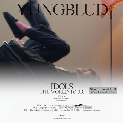 160K views · 28 reactions | Newcastle, it’s happening! Due to high demand, an extra date has been added to the IDOLS World Tour just for you. I'm coming your way this April 2026 — don’t miss out, grab your tickets now! | Yungblud | Facebook