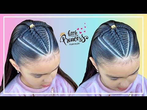 PEINADO para NIÑAS con TRENZAS PEGADAS | PASO a PASO | PEINADOS FACILES