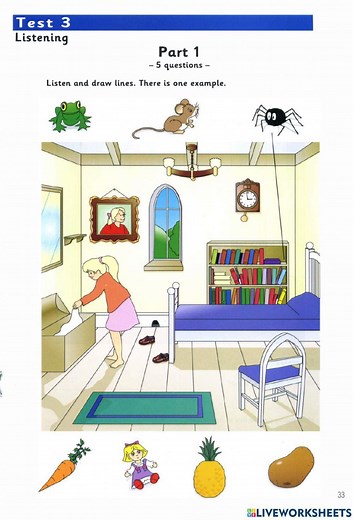 Starters - Test 3 - Book 8 - Listening worksheet