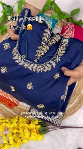 Glorious_threads_by_divya (GTD) on Instagram: "💰 Price : ₹1399/- Free Shipping 🌟 Catalogue : Black Big Boss 🌟 New Launching Raw Silk Handwork Designer Gown Women’s super festive collection with original modelling 💫 🖤 Fully stitched premium designer gown 🖤 Complete handwork sleeves 🖤 Paired with elegant Banarasi dupatta 🖤 Perfect for festive & special occasions 👗 Gown Details • Fabric : Raw silk • Work : Full handwork with designer sleeves • Length : 50 inches (full length) 📏 Size Detai