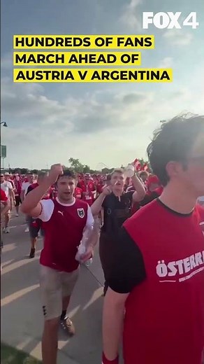 Austria fans march to Dallas Stadium