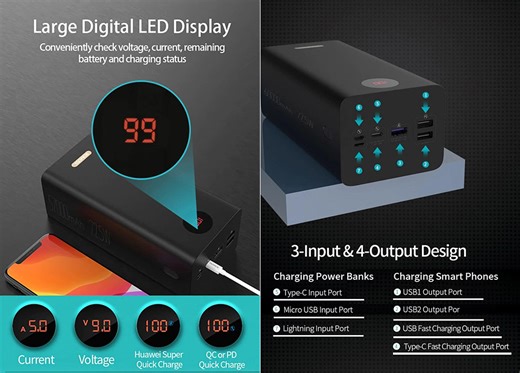 Don't Pay $90, Get a 60,000mAh ROMOSS 22.5W PD Fast Charging Power Bank for $34.99 Shipped