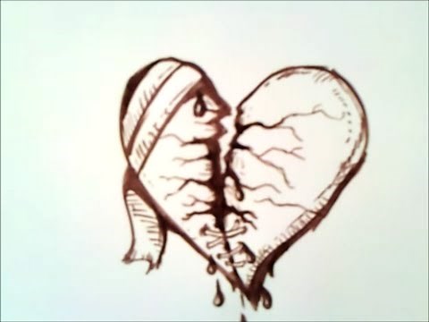 how to draw a broken heart | step by step | easy