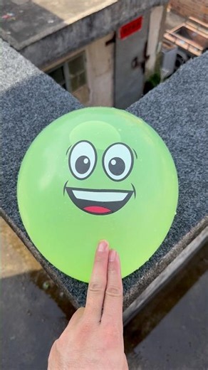 Experiment: Will a water balloon explode if it rolls down from a high-rise building? 💥🎈 #balloon