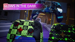 PDP REMATCH GLOW Enhanced Wireless Nintendo Switch Pro Controller, Rechargeable 40 hour battery power, Dual Programmable Gaming Buttons, 30-foot Connection, Super Mario Icon (Black/Red Glow in the Dark)