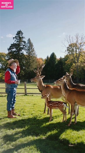 Homme guide un faon perdu chez lui Un voyage émouvant de gentillesse et de réunion. Generated using Kling AI . . . (À des fins de divertissement uniquement. Consulter des professionnels si des conseils sur les activités sont présentés. Aucune affiliation à une marque n'est implicite si elle est représentée. Si le contenu s'inspire d'événements réels, des adaptations créatives peuvent être incluses. Le contenu peut inclure des images publiques.) | Fabiosa Animation
