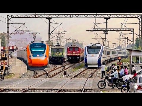 PERFECT RAILGATE CROSSING TRAINS COMPILATION | Non-Stop High Speed Train Videos Indian Railways