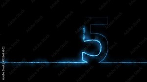 number FIVE. Animation Neon light Number 05. Neon Glowing Symbol Neon numbers 5. glowing on an alpha channel background 4k animation
