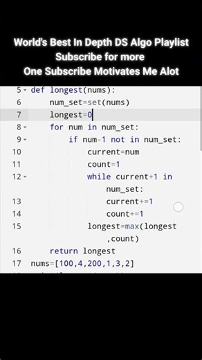 Longest consecutive sequence| Leetcode - 128 #live #dsa #algorithm