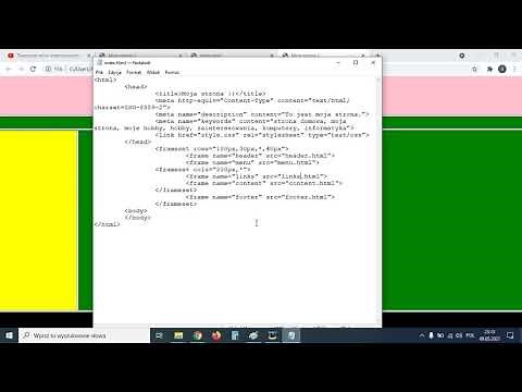 Tworzenie stron internetowych w notatniku w oparciu o kod HTML i CSS z wykorzystaniem ramek