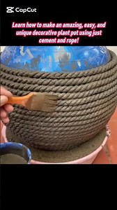DIY Cement and Rope Planter | Amazing Textured Flower Pot Made Easy #garden #gardening #home #design