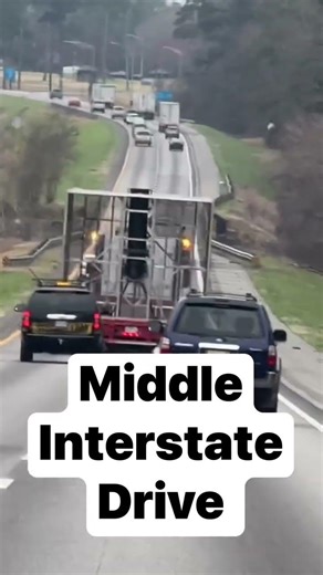 Crazy middle lane interstate driving