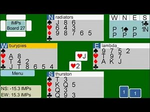BridgeBase Online (BBO) as bridge app in Mobile Bridge Online - Kibitzing