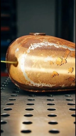 Rusted Motorcycle Tank Revived By Laser 🔥⚙️