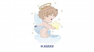 Angel Embroidery Designs - Religious Embroidery Design Machine Embroidery Pattern - Angel With Wings and Halo Embroidery File Download Pes - Etsy UK