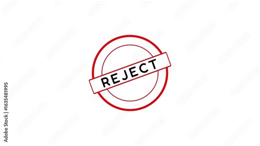 reject declined not approved red stamp animation with green screen. Neon Reject stamp animated stamp reject 4k looping. rejected stamp animation motion graphic Rejected for banner design.