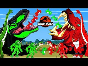 EVIL T-REX DINOSAURS VS HIPPO, GODZILLA: Dinosaur Types Epic Battle| Jurassic World Adventures