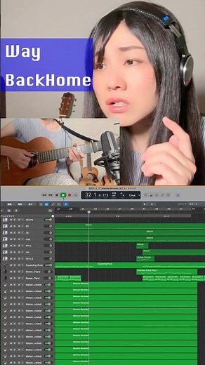 【DTM練習】Way Back Home (Japanese Ver.)ギター弾き語り風カバーLogic Proでレコーディングしました