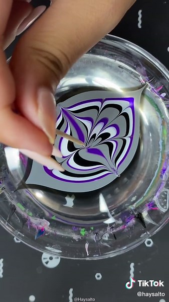 Ace Flag Watermarble Pride Nail Art 💜