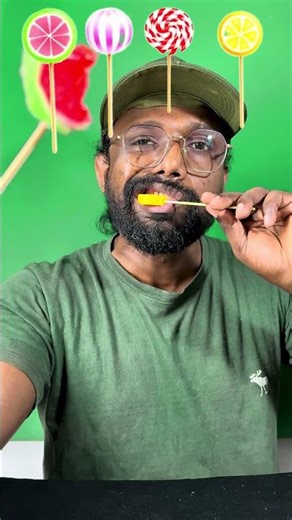 Strawberry watermelon fruit flavoured jelly lollipop mukbang asmr