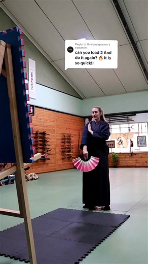 Ninjutsu Knife Throwing with Folding Fan Challenge