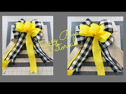 How to tie a bow with 3 colors of ribbon