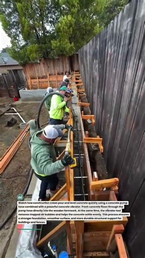 Concrete Pump Hose & Vibrator Leveling Foundation Fast #Construction #Concrete #Builder