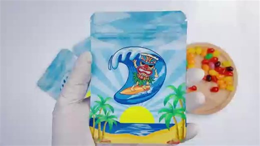 Mylar Holographic Moisture Proof Zip Resealable Sealed Customizable Printing Small Business Packaging Stand up Resealable Bag