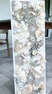 Powder Blue Pearl Seashell Modern Coastal Wall Art Natural Textured Sea Shells Urchins Coral 36" X 12" Upscale Beach House Décor White Beige - Etsy