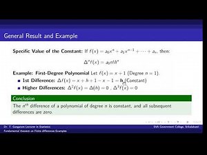 Applications of Fundamental theprem on Finite differences