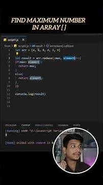 Find Maximum Number in Array using Reduce #codeshuru #javascript #programming
